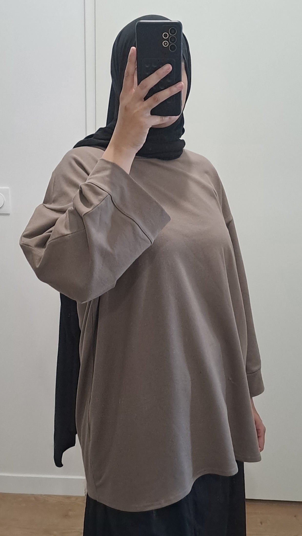 T-shirt oversize en coton Taupe