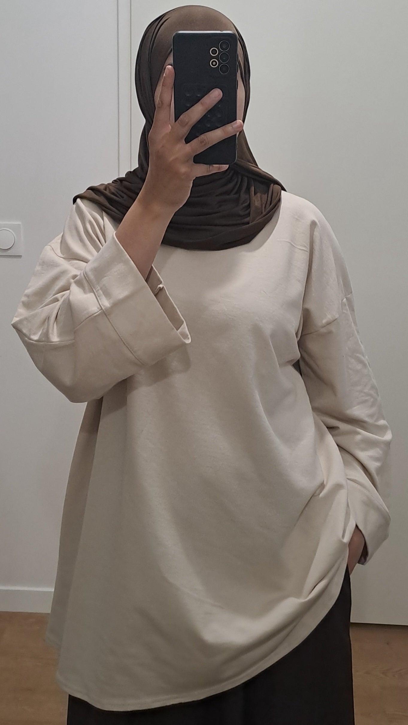 T-shirt oversize en coton Beige