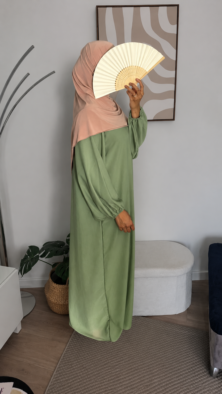Abaya Nour - Vert d'eau