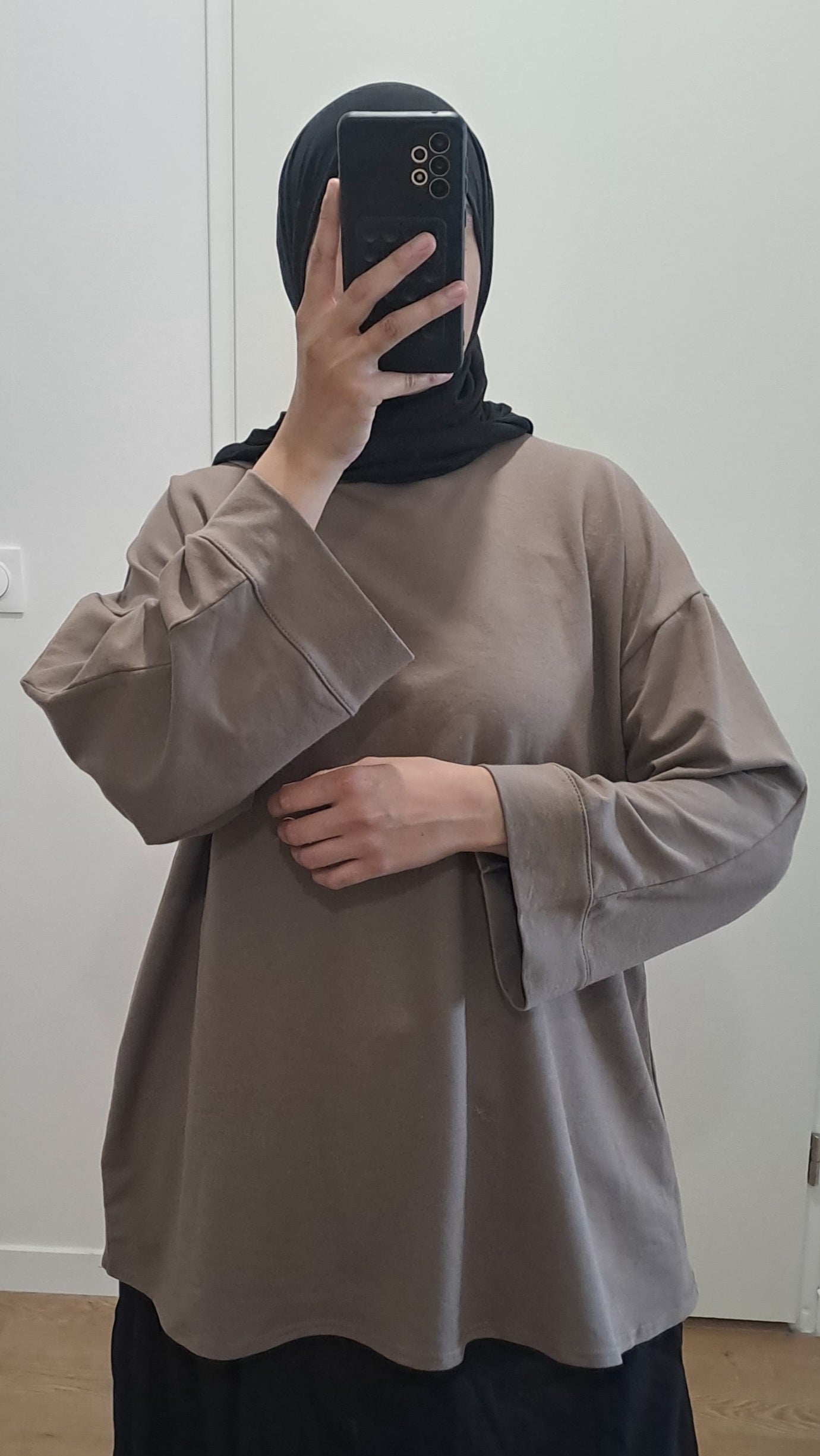 T-shirt oversize en coton Taupe