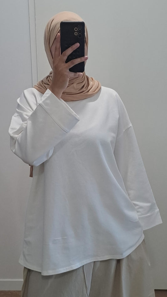 T-shirt oversize en coton Blanc