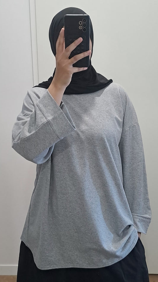 T-shirt oversize en coton Gris