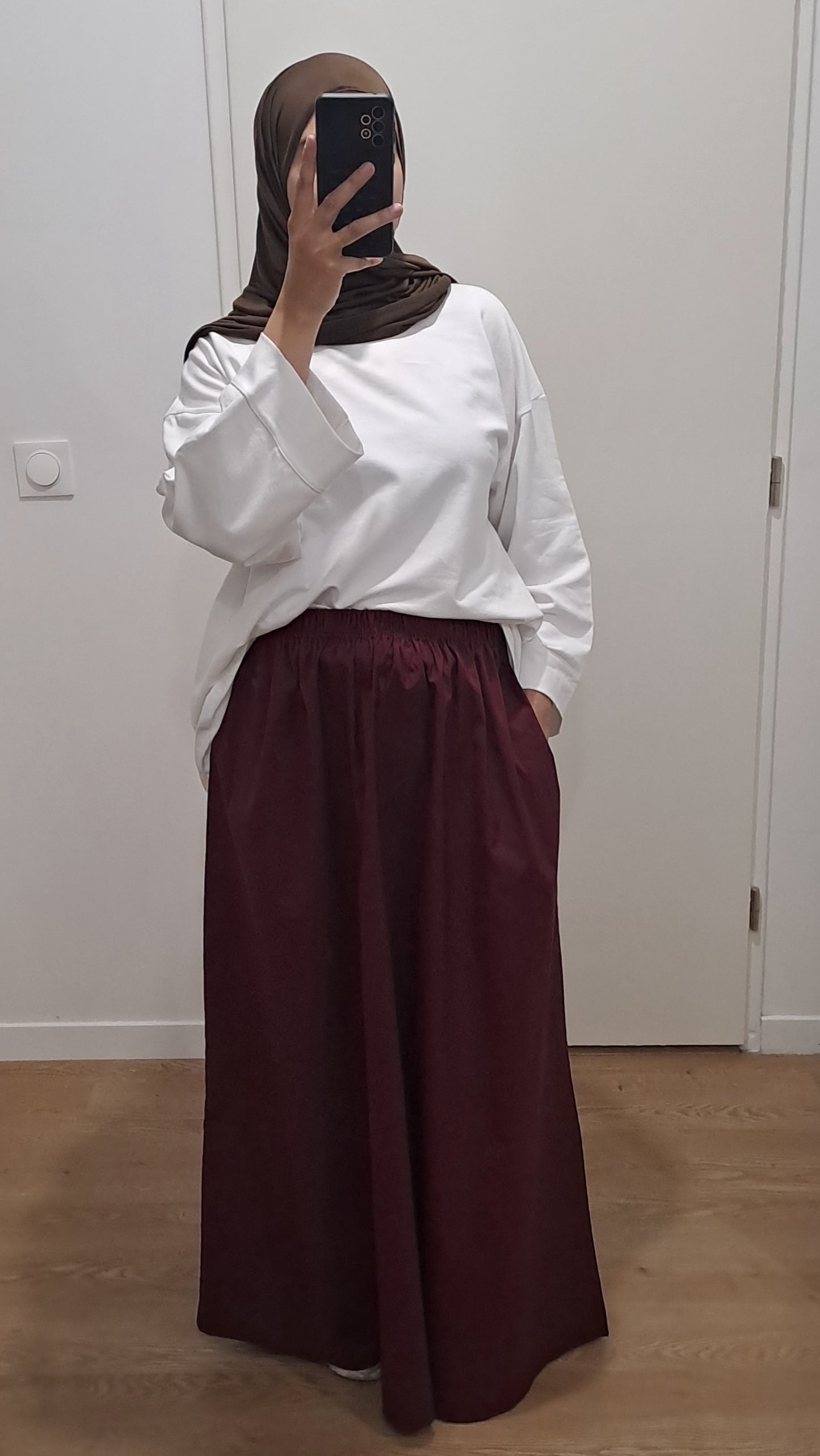 Jupe en coton Bordeaux