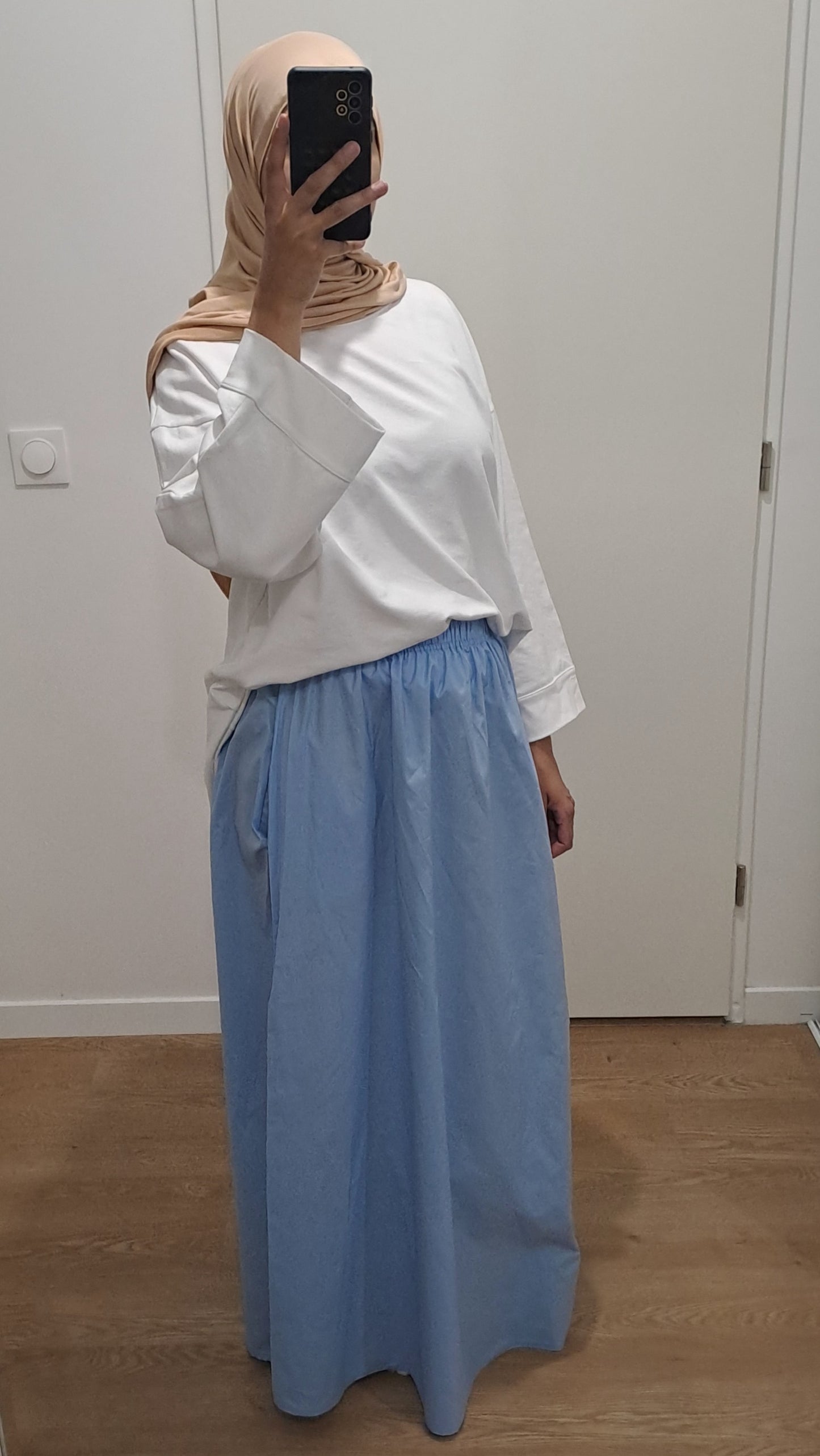 Jupe en coton Bleu pastel