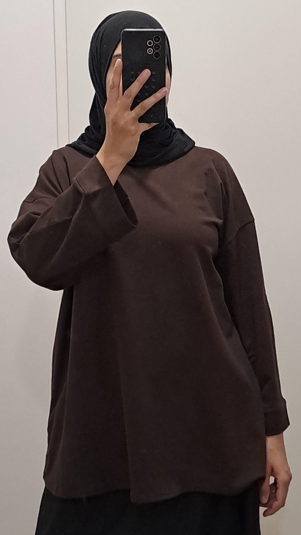 T-shirt oversize en coton Marron chocolat