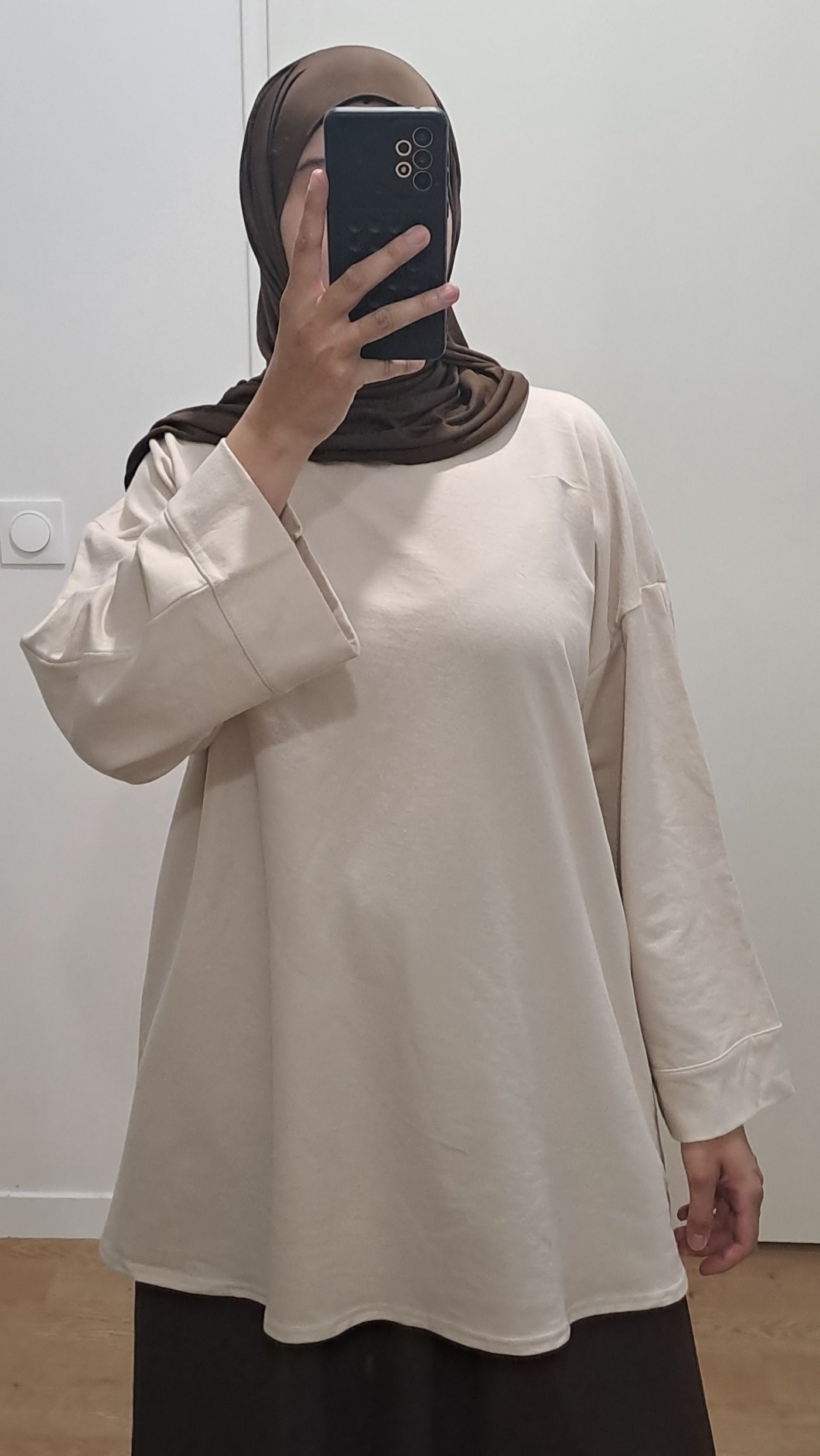 T-shirt oversize en coton Beige