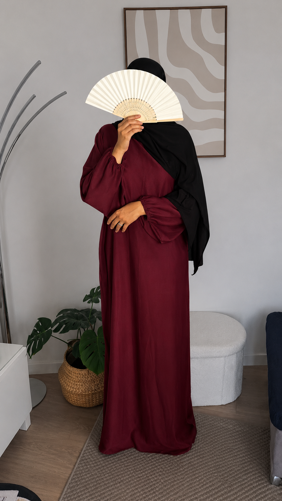 Abaya Nour - Burgundy