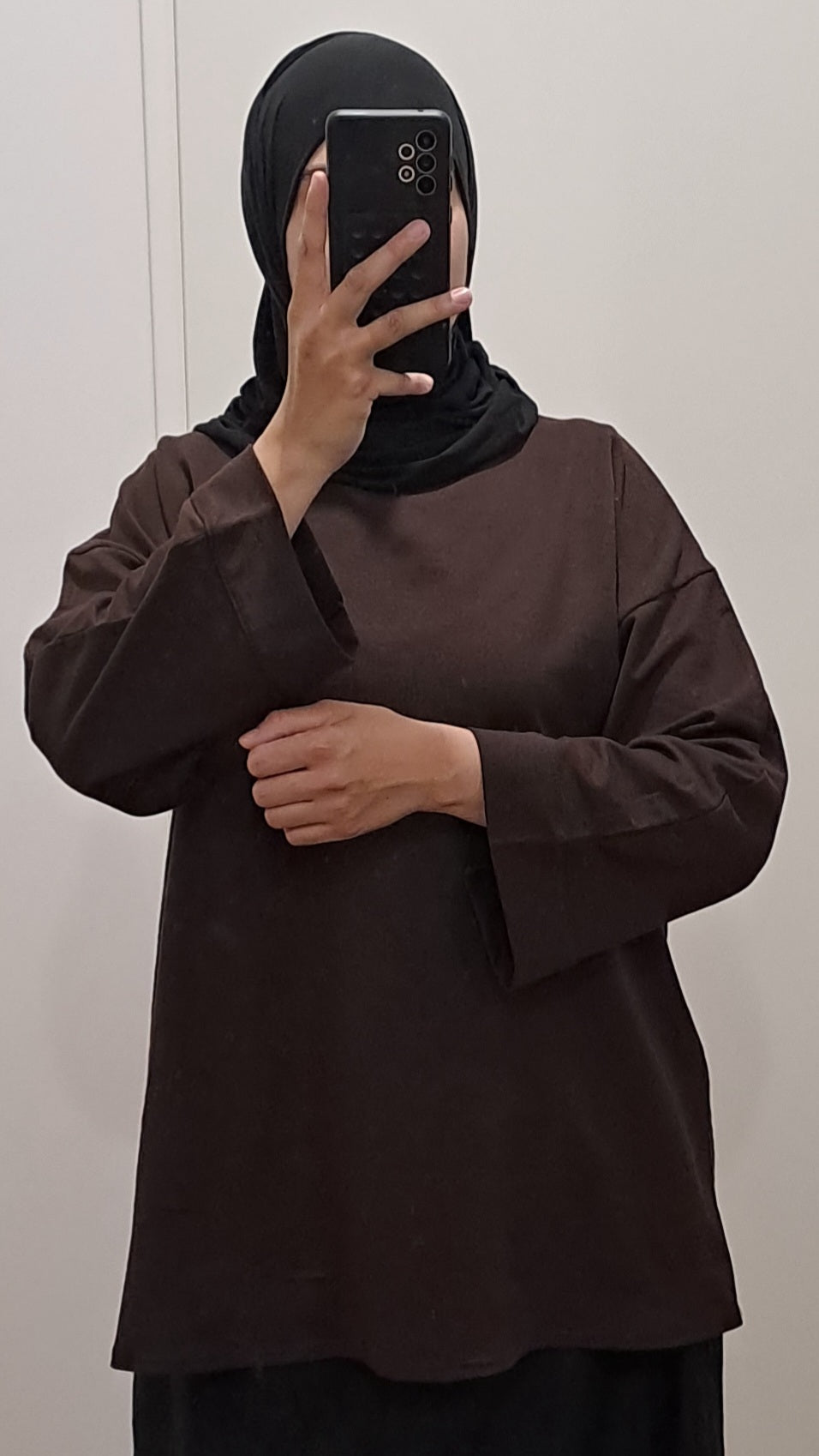 T-shirt oversize en coton Marron chocolat