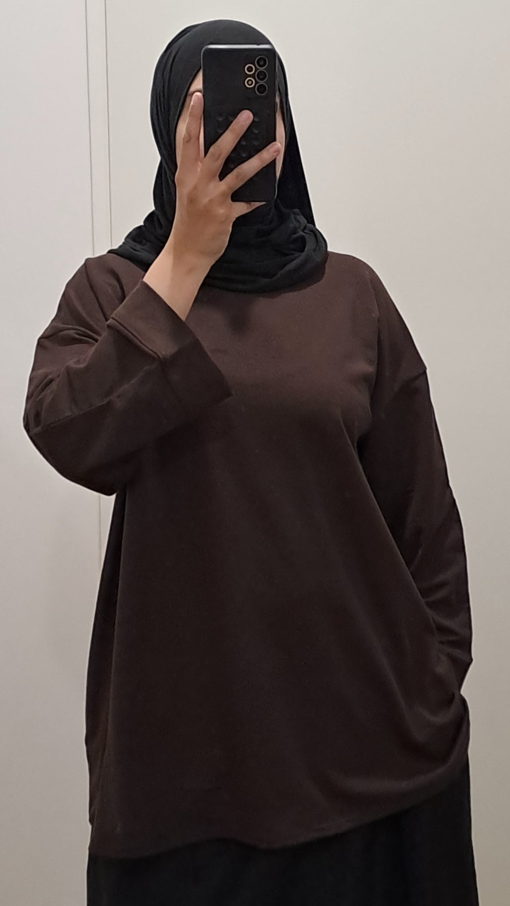 T-shirt oversize en coton Marron chocolat