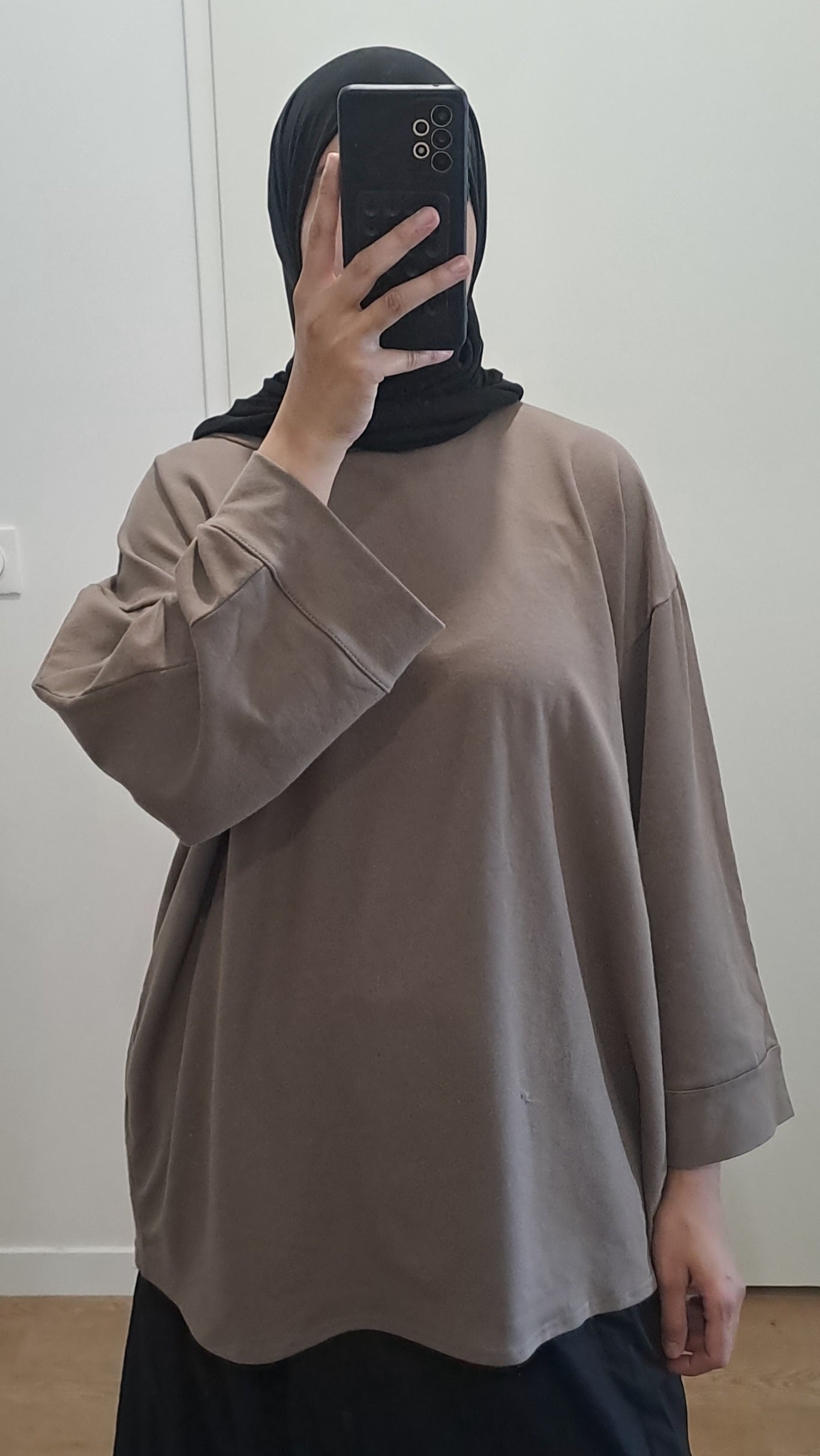 T-shirt oversize en coton Taupe