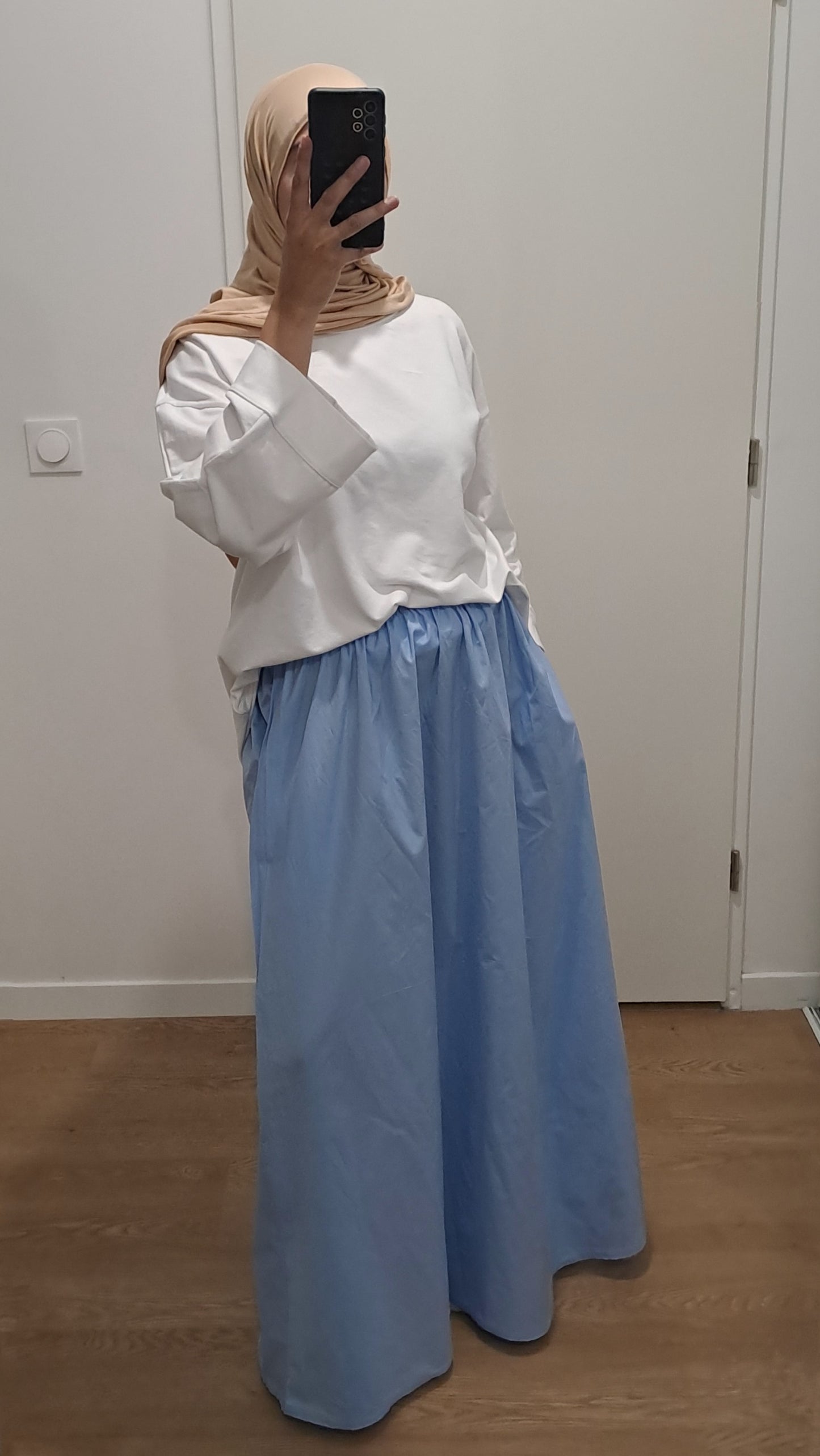 Jupe en coton Bleu pastel